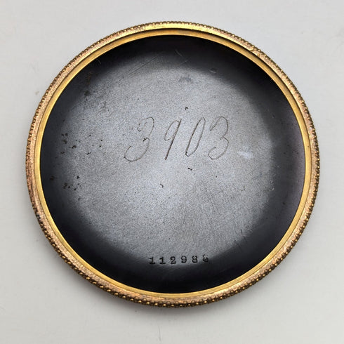 Circa 1900 Antique Paul Hemmeler Pocket Watch Gold Filled & Gunmetal Case Crystal Back Good Working Condition